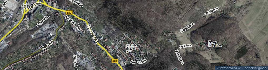 Zdjęcie satelitarne Kolonia Trzech Róż ul.