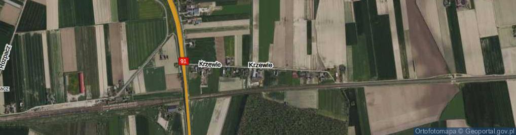 Zdjęcie satelitarne Krzewie ul.