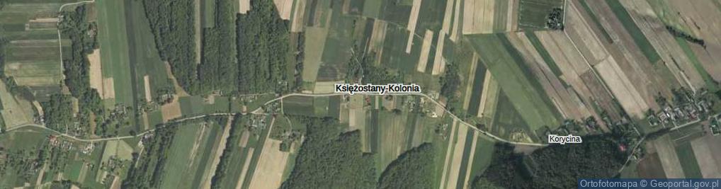 Zdjęcie satelitarne Księżostany-Kolonia ul.