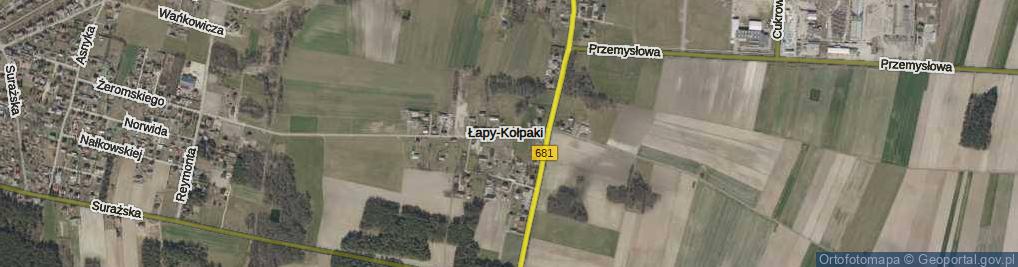 Zdjęcie satelitarne Łapy-Kołpaki ul.