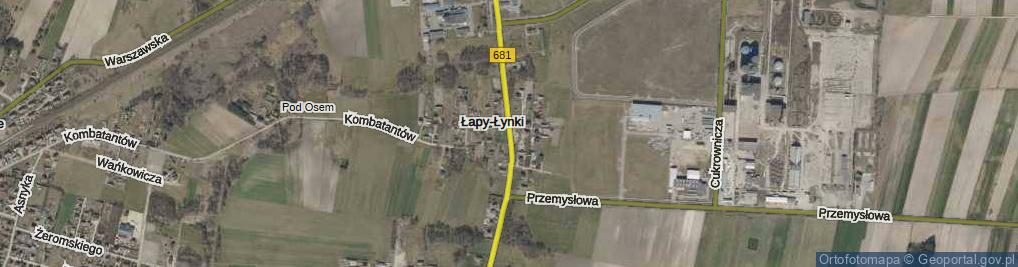 Zdjęcie satelitarne Łapy-Łynki ul.