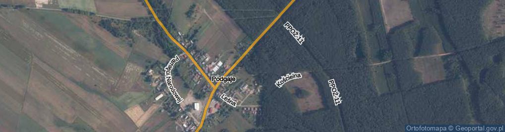 Zdjęcie satelitarne Leśnictwo Podgaje ul.