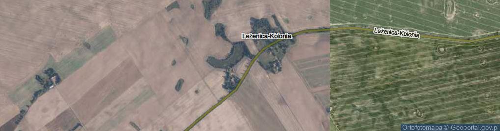 Zdjęcie satelitarne Leżenica-Kolonia ul.