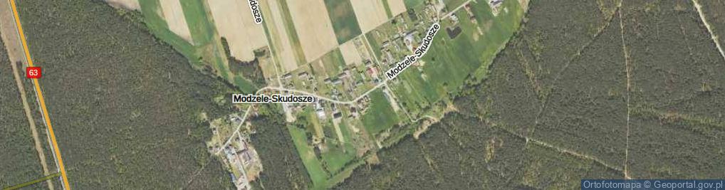 Zdjęcie satelitarne Modzele-Skudosze ul.