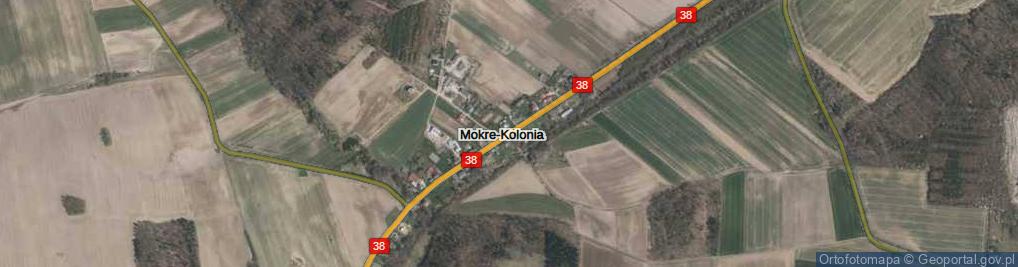 Zdjęcie satelitarne Mokre-Kolonia ul.