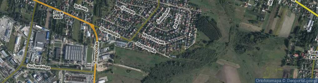 Zdjęcie satelitarne Modrzewiowa ul.