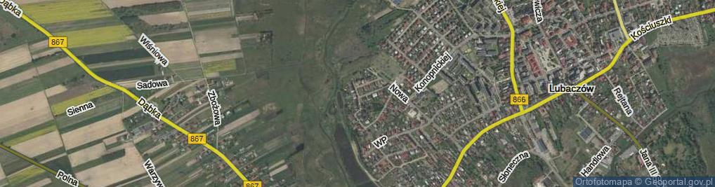 Zdjęcie satelitarne Obrońców Lubaczowa ul.