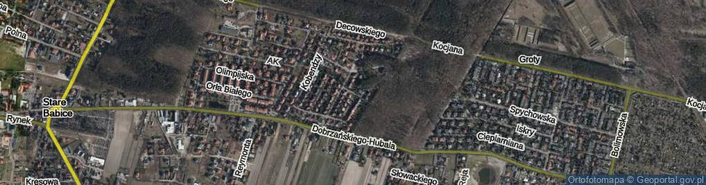Zdjęcie satelitarne Oddziału Dzieci Warszawy ul.