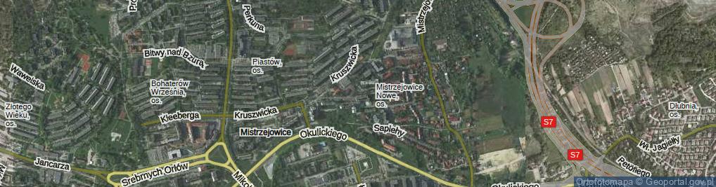 Zdjęcie satelitarne Osiedle Mistrzejowice os.