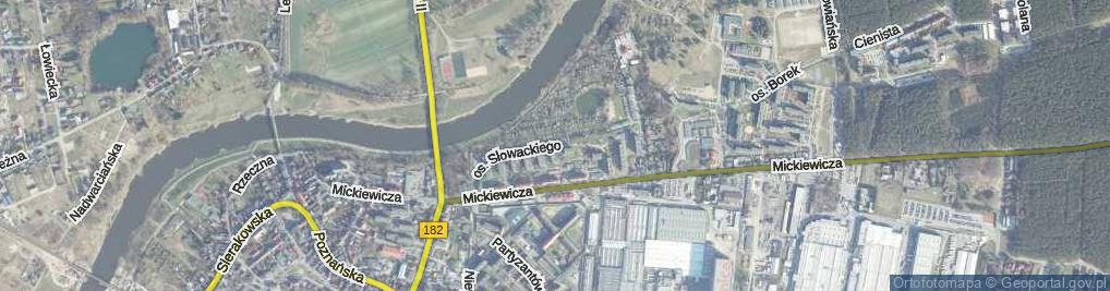 Zdjęcie satelitarne Słowackiego, os. os.