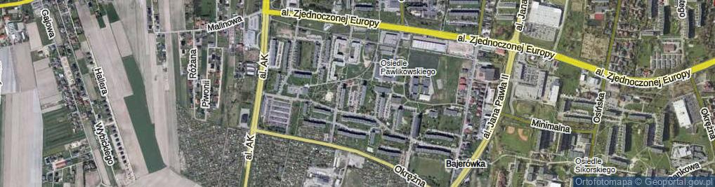 Zdjęcie satelitarne Osiedle Pawlikowskiego os.
