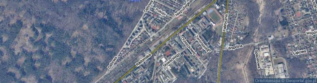 Zdjęcie satelitarne Pionki Zachodnie Stacja PKP ul.