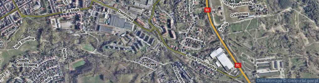 Zdjęcie satelitarne Planty Kolejowe ul.