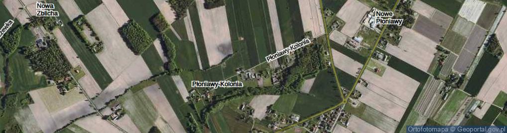 Zdjęcie satelitarne Płoniawy-Kolonia ul.