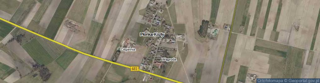 Zdjęcie satelitarne Płonka-Kozły ul.