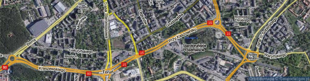 Zdjęcie satelitarne Plac Towarzystwa Miłośników Torunia pl.