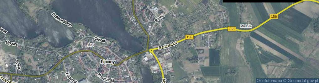 Zdjęcie satelitarne Pod Platanami ul.