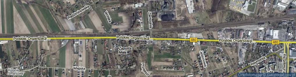 Zdjęcie satelitarne Polskiej Organizacji Wojskowej ul.