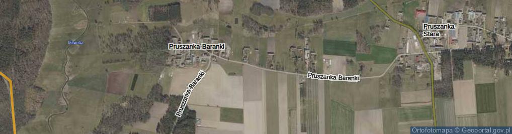 Zdjęcie satelitarne Pruszanka-Baranki ul.