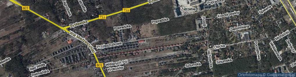 Zdjęcie satelitarne Przylaszczkowa ul.