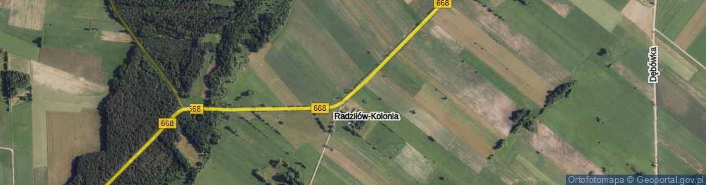 Zdjęcie satelitarne Radziłów-Kolonia ul.