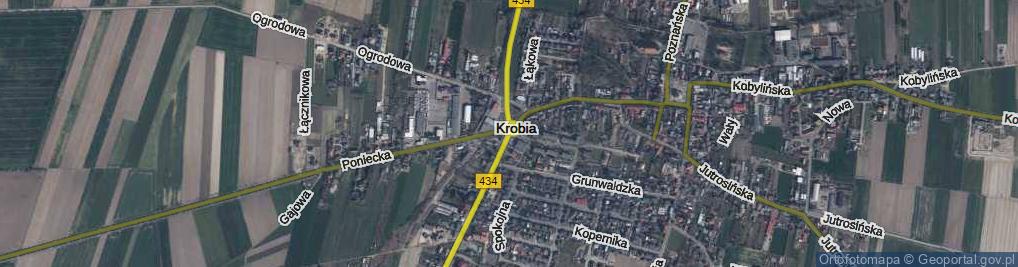 Zdjęcie satelitarne Rondo Kombatantów Ziemi Krobskiej rondo.