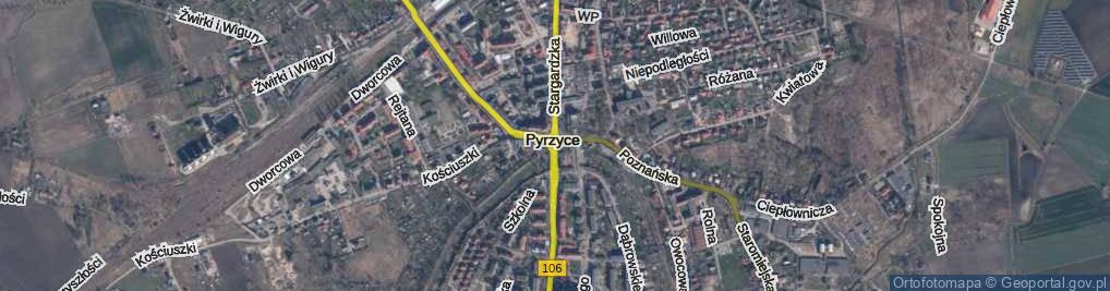Zdjęcie satelitarne Rondo Pyrzyckich Spotkań z Folklorem rondo.