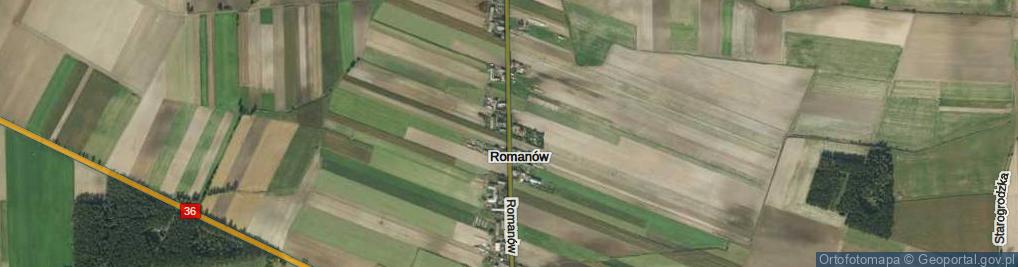 Zdjęcie satelitarne Romanów ul.