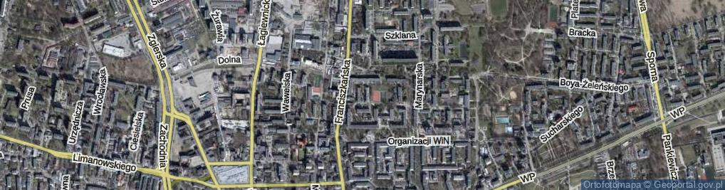 Zdjęcie satelitarne Romskich Ofiar Getta Łódzkiego ul.