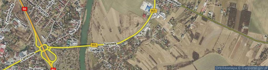 Zdjęcie satelitarne Sanowa ul.