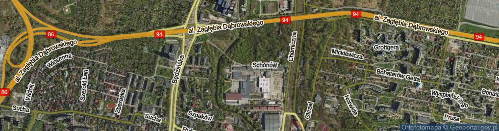 Zdjęcie satelitarne Schonów Elżbiety i Wilhelma ul.