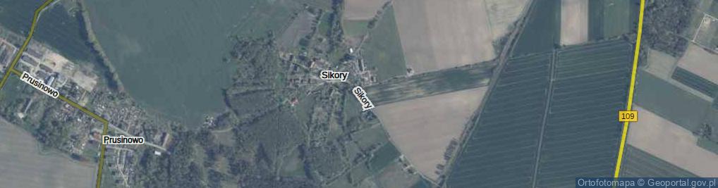 Zdjęcie satelitarne Sikory ul.