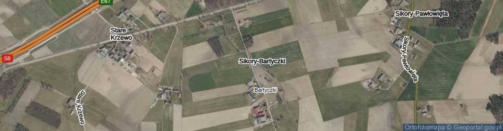 Zdjęcie satelitarne Sikory-Bartyczki ul.