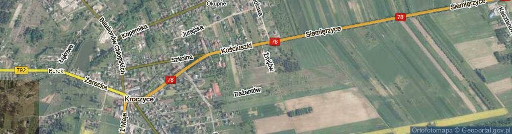 Zdjęcie satelitarne Skowronków ul.