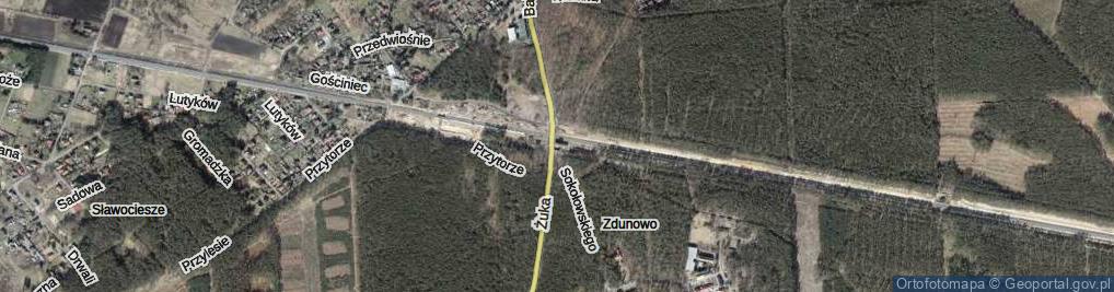 Zdjęcie satelitarne Stacja PKP Zdunowo ul.