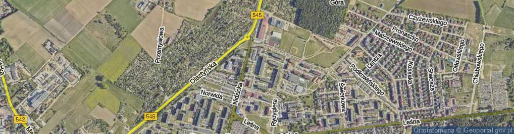 Zdjęcie satelitarne Sukertowej-Biedrawiny Emilii ul.