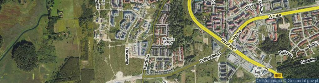 Zdjęcie satelitarne Szmaragdowa ul.