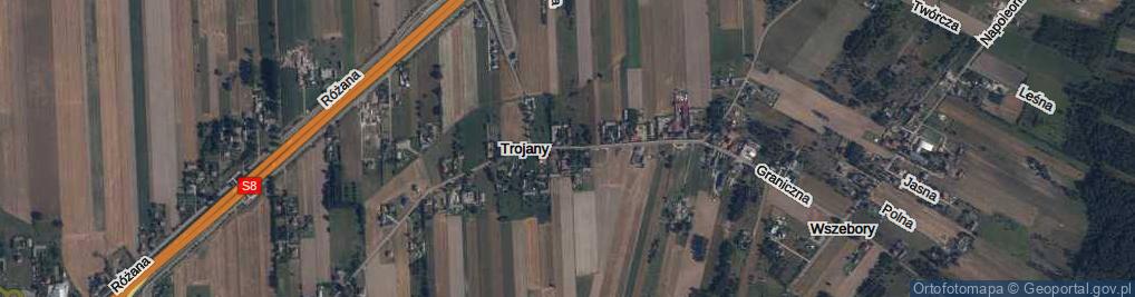 Zdjęcie satelitarne Trojany ul.
