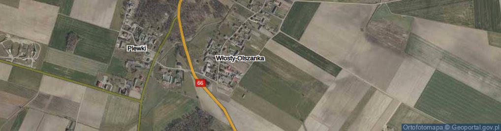 Zdjęcie satelitarne Włosty-Olszanka ul.
