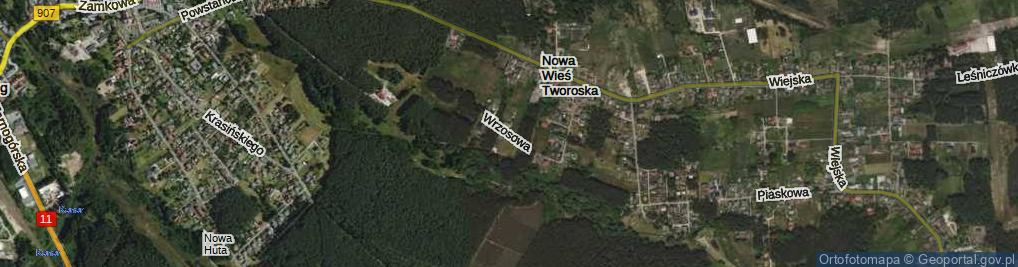 Zdjęcie satelitarne Wrzosowa ul.