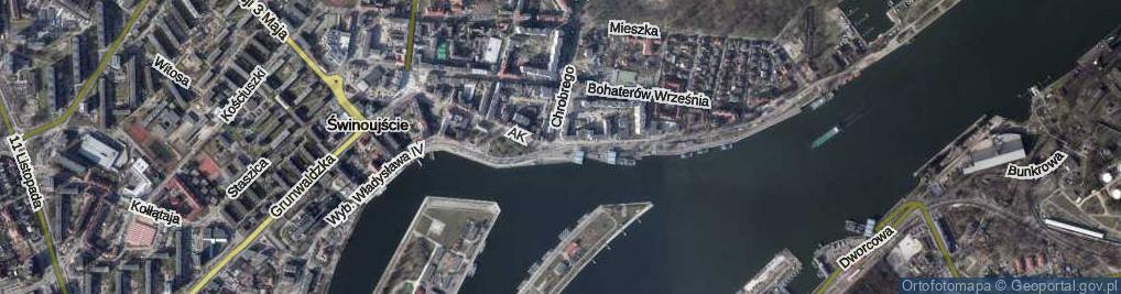 Zdjęcie satelitarne Wybrzeże Władysława IV ul.