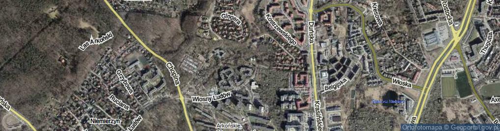 Zdjęcie satelitarne Wzgórze Arkońskie ul.