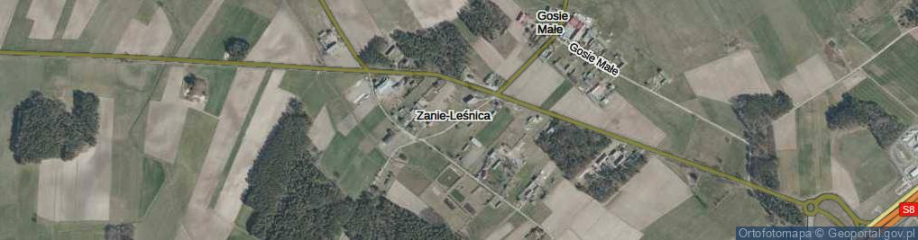 Zdjęcie satelitarne Zanie-Leśnica ul.
