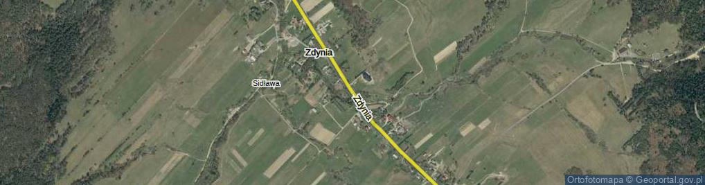 Zdjęcie satelitarne Zdynia ul.
