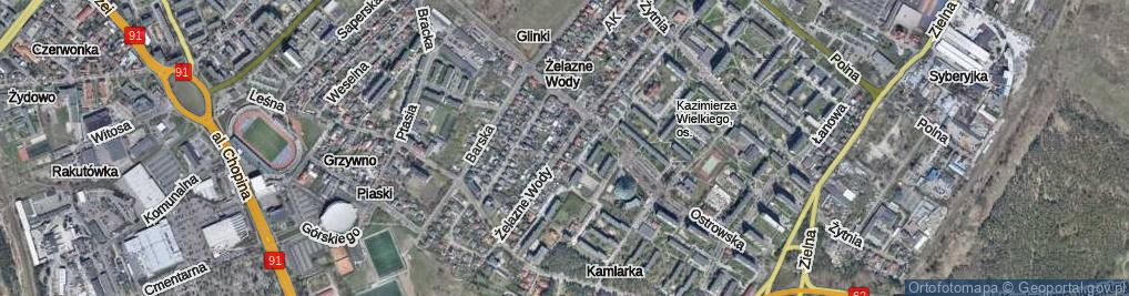 Zdjęcie satelitarne Żelazne Wody ul.