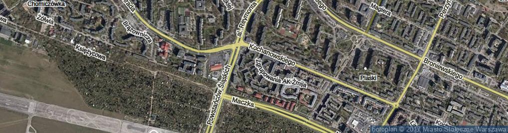 Zdjęcie satelitarne Zgrupowania AK Żubr ul.