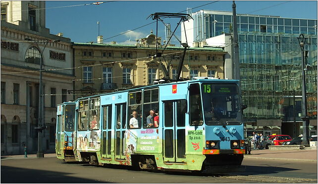 Łodź, Plac Wolności, tramvaj Konstal, Wolności, pl. 14, Łódź 91-415 - Zdjęcia