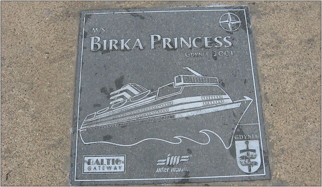 Aleja Statków Pasażerskich, tablica MS Birka Princess, Gdynia 81-345 - Zdjęcia