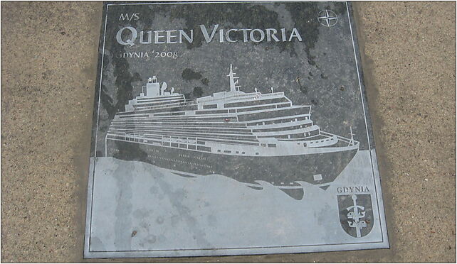 Aleja Statków Pasażerskich, tablica MS Queen Victoria, Gdynia 81-345 - Zdjęcia