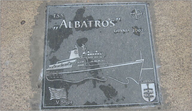Aleja Statków Pasażerskich, tablica TSS Albatros, Gdynia 81-345 - Zdjęcia